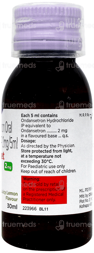 Emeset 2mg Lemon Flavour Syrup 30ml